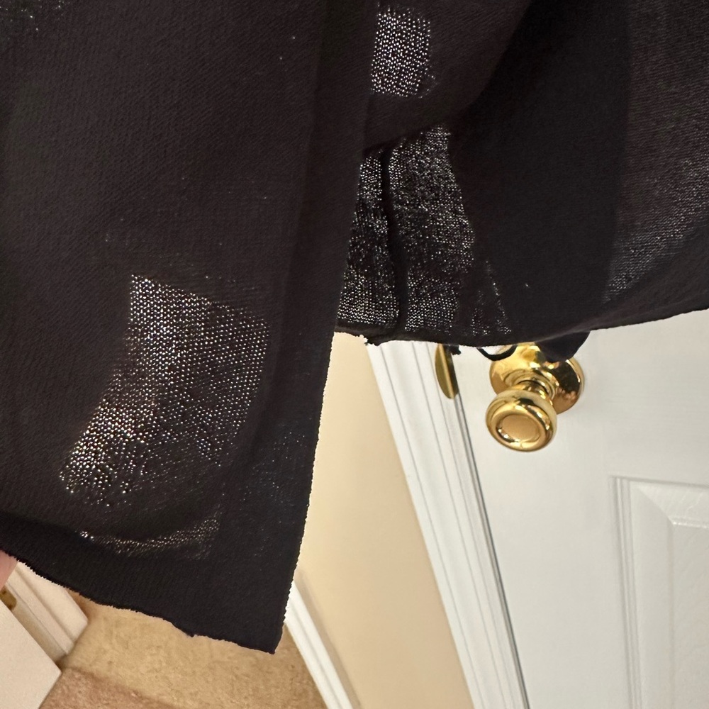 Chico's Black Ruched Sleeve Cardigan CLEARANCE - Picture 8 of 8